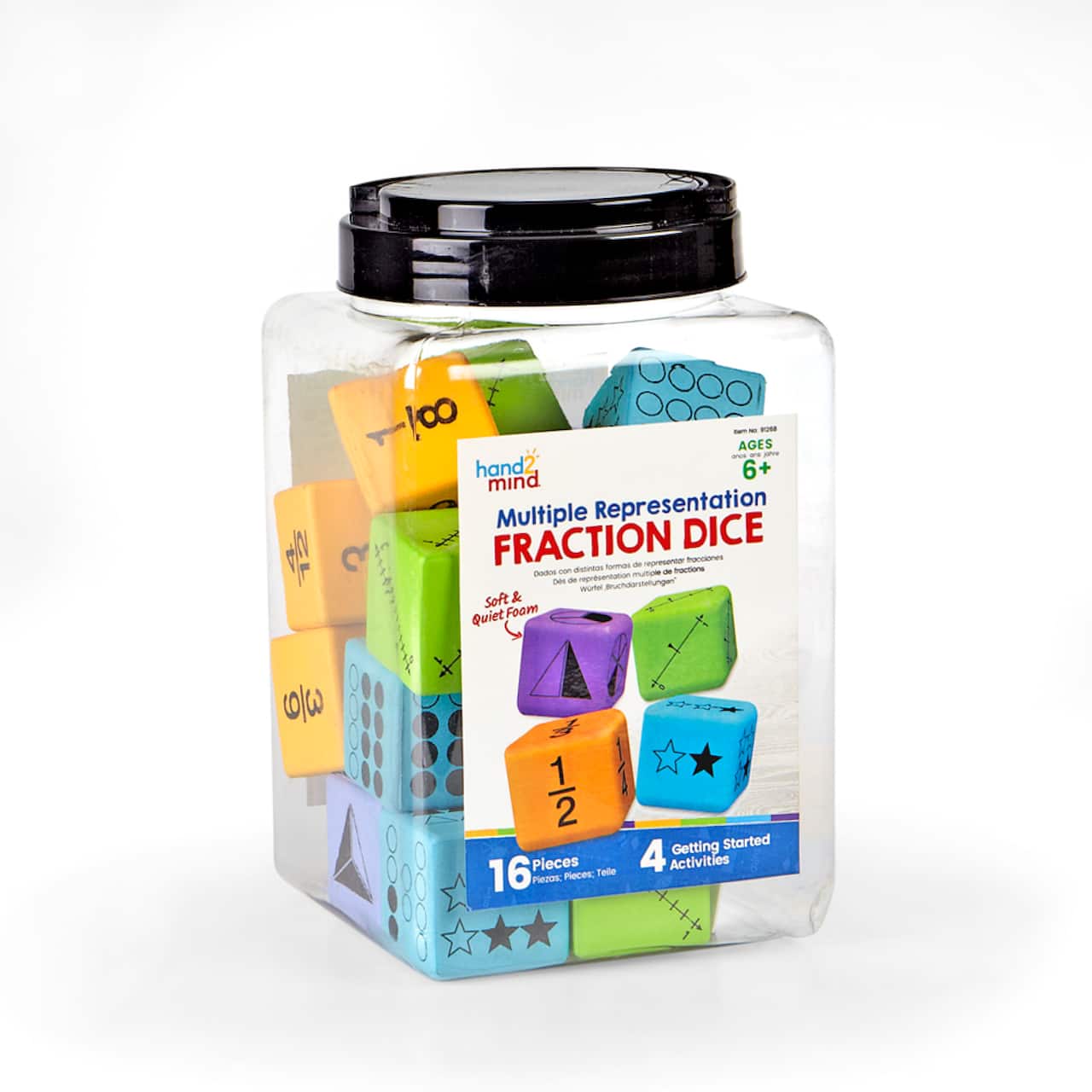 Hand2mind® Multiple Representation Fractions Dice, 16ct.